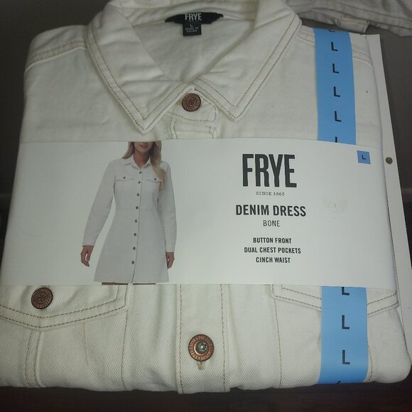 NWT FRYE long sleeve denim mini dress. - Picture 6 of 9